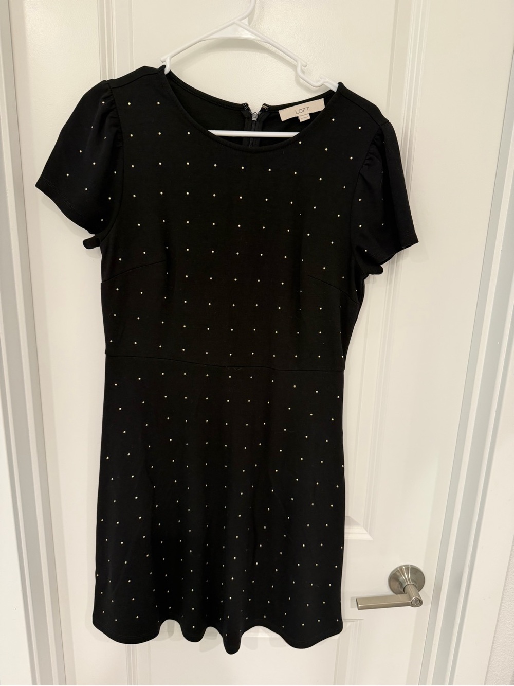 LOFT Black Mini Dress with Silver Studs